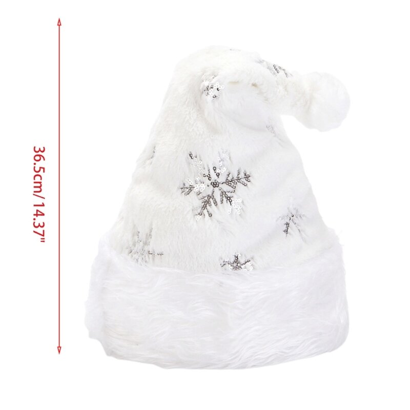 Белая плюшевая шляпа со снежинкой, сценический костюм для косплея, рождественский головной убор