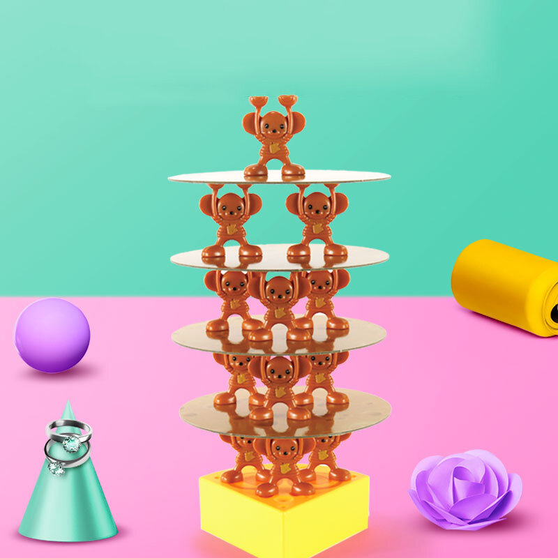 แผ่นซ้อนกันชีส Tower พับ Balance เกมของเล่นสนุก Party เกมสำหรับเด็ก Montessori ที่น่าตื่นเต้นท้าทายของเล่น