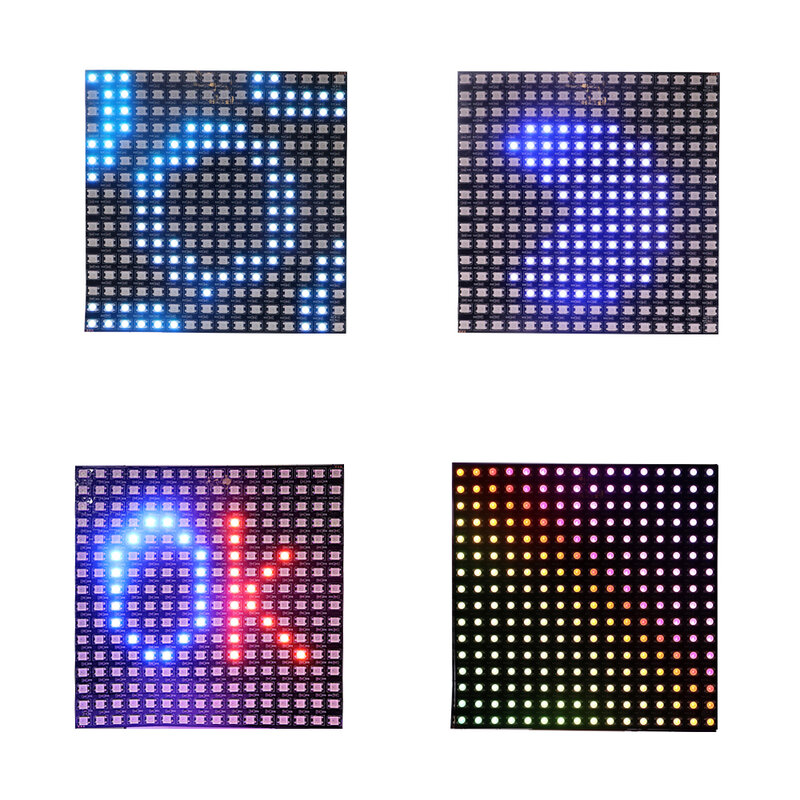 1 ~ 5 sztuk WS2812B RGB cyfrowy Panel ledowy indywidualnie adresowalny listwa oświetleniowa WS2812 8x8 16x16 8x32 elastyczny moduł Matrix ekran 5V