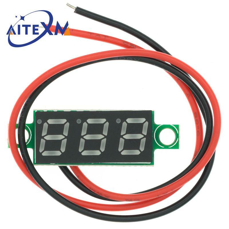 Цифровой мини-вольтметр 0,28 дюйма, 2,5-40 В, тестер напряжения, измеритель, красный/синий/желтый/зеленый светодиодный экран, электронные детали, аксессуары
