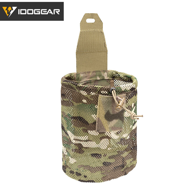 IDOGEAR Tactical MOLLE Mesh Dump Pouch Drop Pouch Foldable Mag Recycling Holder 3595
