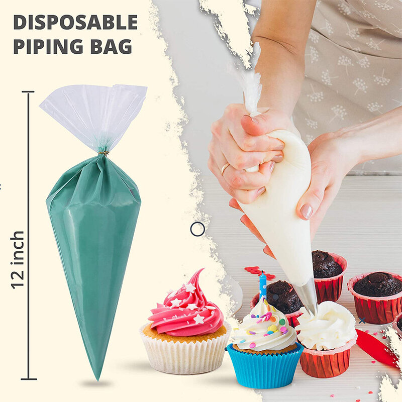 100/50/20 pz usa e getta Piping Bag pasticceria s glassa torta fondente crema per decorare dolci torte strumenti di cottura