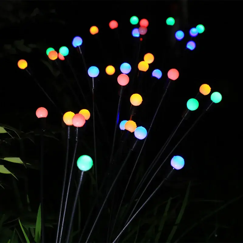 6/8/10 Lights LED Solar Powered Firefly Light Outdoor Waterproof Solar Garden Light Decorative Swaying Wind Dancing Solar Lamp