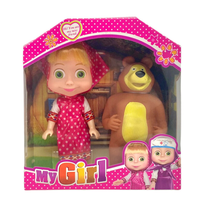 Neue Mascha und der Bär klassische animierte klingende Puppe Spielzeug Raum dekoration Kinder geburtstags geschenk