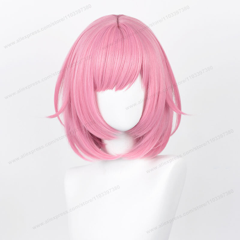 Парик для косплея аниме Одори эму 34 см, Короткие розовые волосы, термостойкие синтетические парики + шапочка для парика
