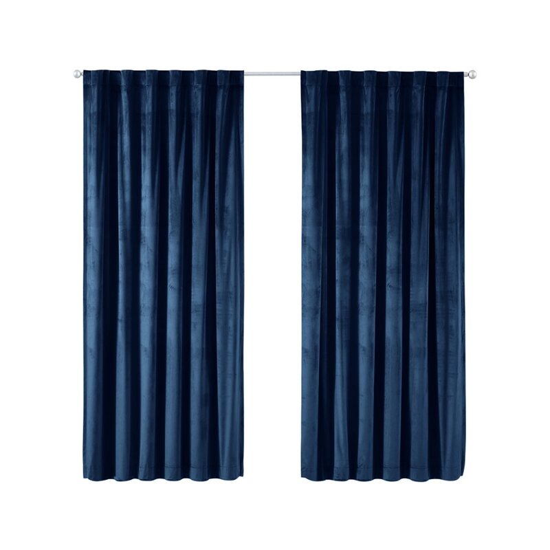 Veludo azul marinho Rod bolso Blackout cortina, 100% Blackout cortina, 52 "x 95"