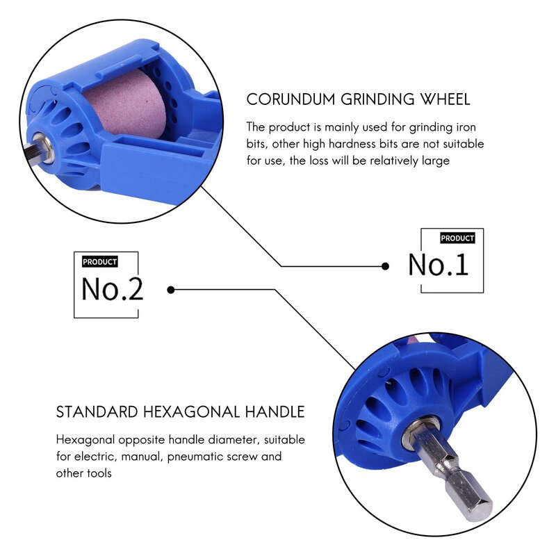 2-12.5Mm Drill Bit Sharpener Corundum Grinding Wheel Portable Powered Tool For Drill Polishing Wheel Drill Bit Sharpener