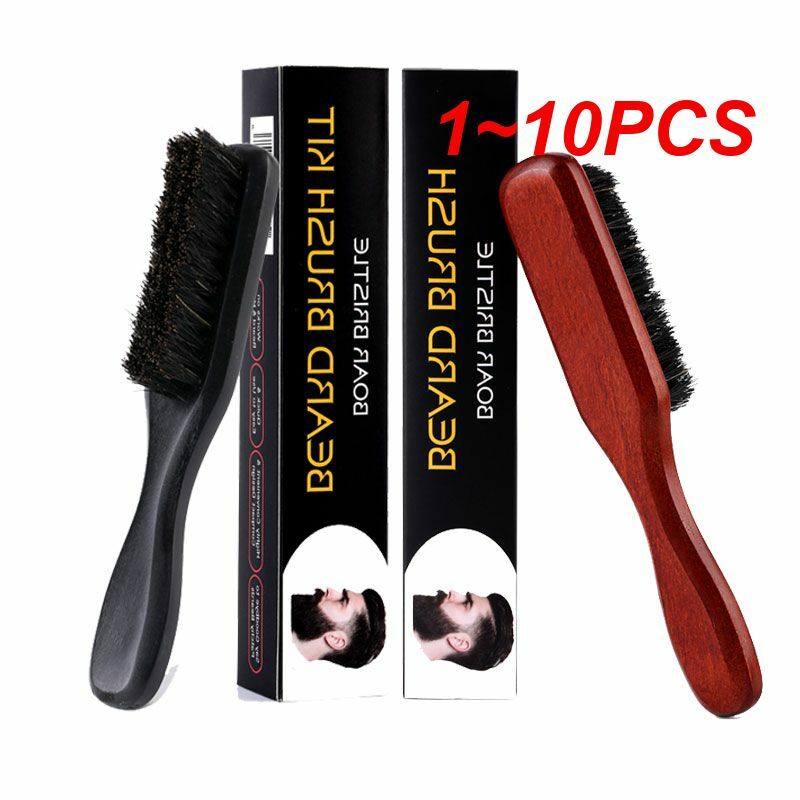 1~10PCS Beard Combs Beech Wood Pure Beard Brush Long Handle Beard Care Brush Beard Tool Smooth The Beard And Hair Reduce Knots