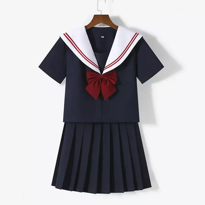 Vestido uniforme escolar japonês Lolita para mulheres, Traje Cosplay, Top de marinheiro, saia plissada, roupa para meninas, Anime japonês, senhora