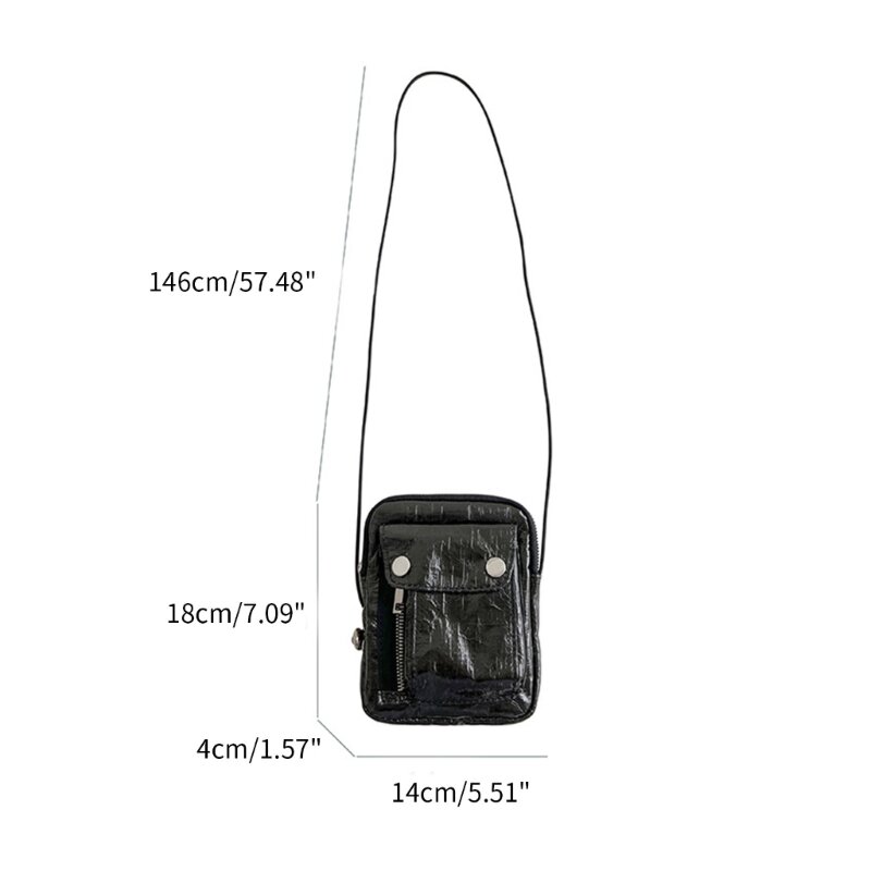 โทรศัพท์มือถือกระเป๋าเดินทางกระเป๋าCrossbodyกระเป๋ากระเป๋าอินเทรนด์สำหรับหญิงสาวเงิน/สีดำ