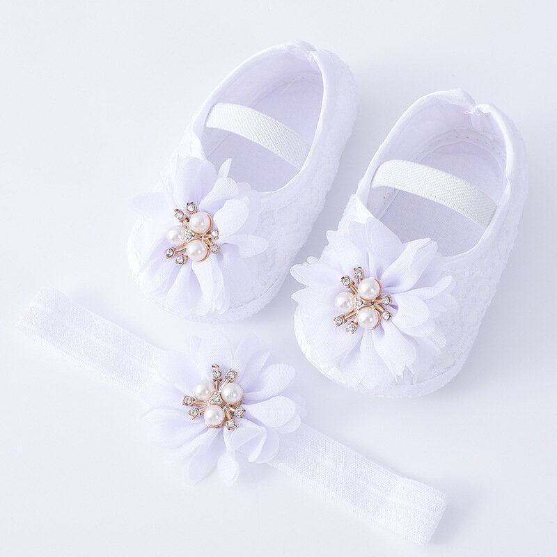 Säugling Baby Mädchen Schuhe Mary Jane Wohnungen Perle Blume Prinzessin Hochzeits kleid Wanderschuhe für Neugeborene Babys und