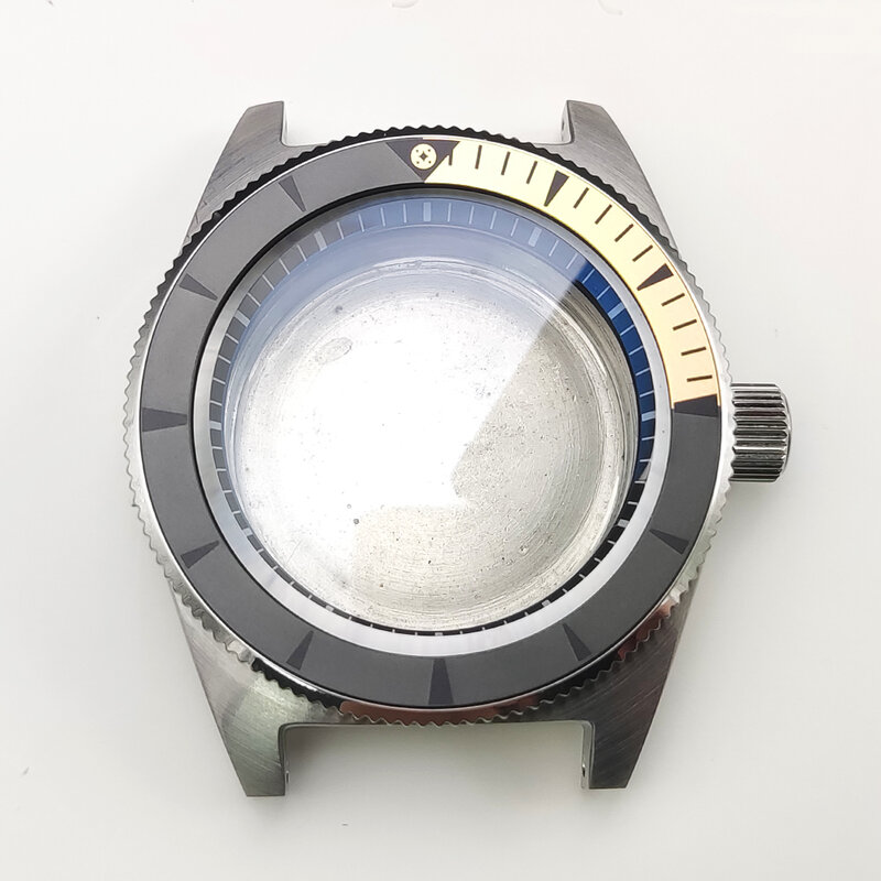 Caixa do relógio com anel capítulo, película azul, vidro safira, cristal modificado acessórios do relógio para NH35 e NH36 caso do movimento, 40mm