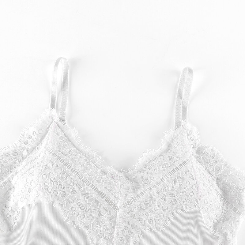 Seksowna damska bielizna nocna z dekoltem w szpic koronkowa koszula nocna ramiączka tempatujące spódnice z ochraniaczami na klatkę piersiową letnia modalna lodowy jedwab bielizna nocna