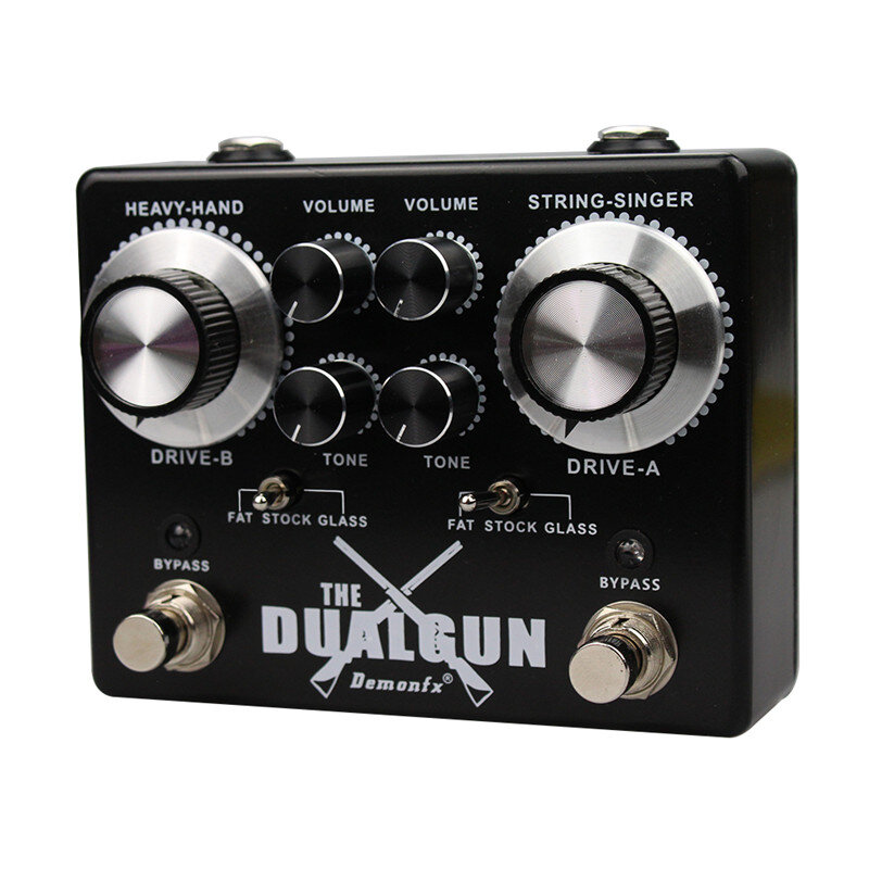 Demonfx 듀얼건 고품질 기타 이펙트 페달 오버 드라이브 디스토션, 트루 바이패스 포함