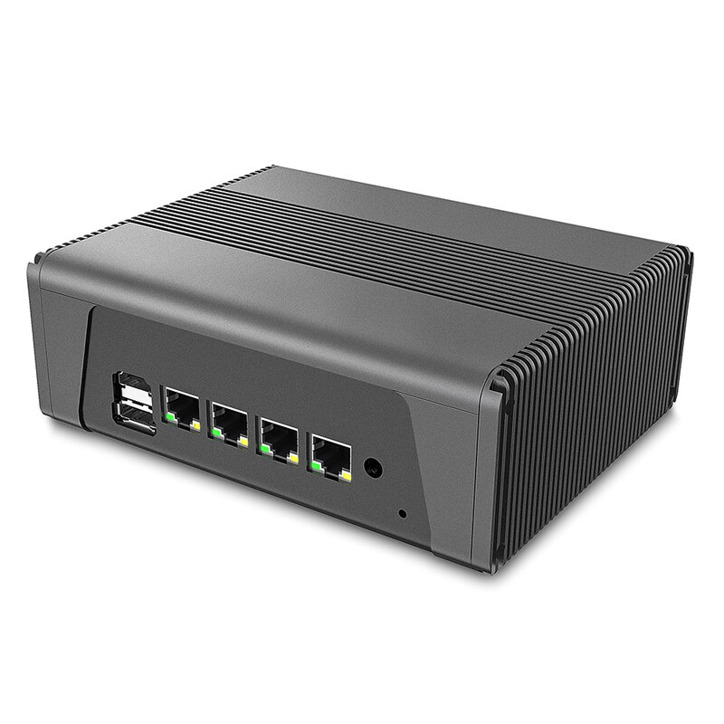 Micro Firewall Appliance Mini PC VPN Router PC AMD Ryzen 7 5825U, RJ11, 4 x Intel 2.5GbE I226-V LAN, Type-C TF HDMI DP Barebone