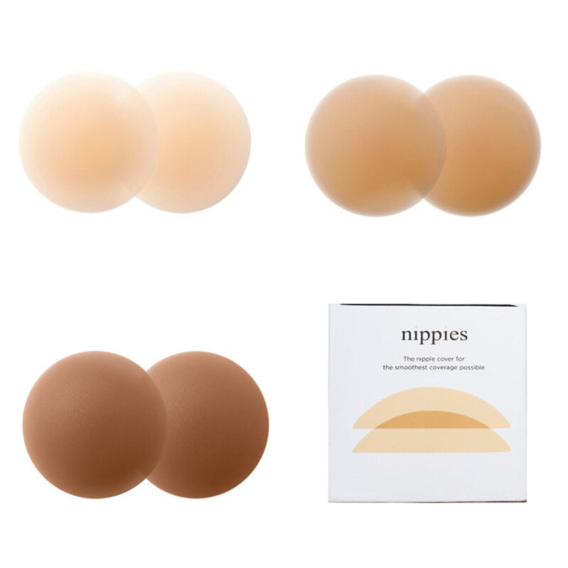 Self-Adhesive Breast Cover Silicone Pie Nipple Patch Bra Pad Women Can Reuse Invisible Breast Patch