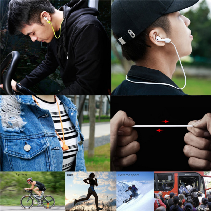 TULONG-Cable de silicona antipérdida para auriculares AirPods 1, 2, 3 pro, inalámbrico, Bluetooth, correa para el cuello