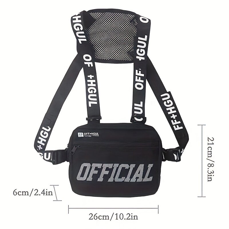 Fashion Streetwear Men Hip-Hop Chest Bag Tactical Two Straps Chest Rig Vest Bags For Travel Hiking Outdoor Sports