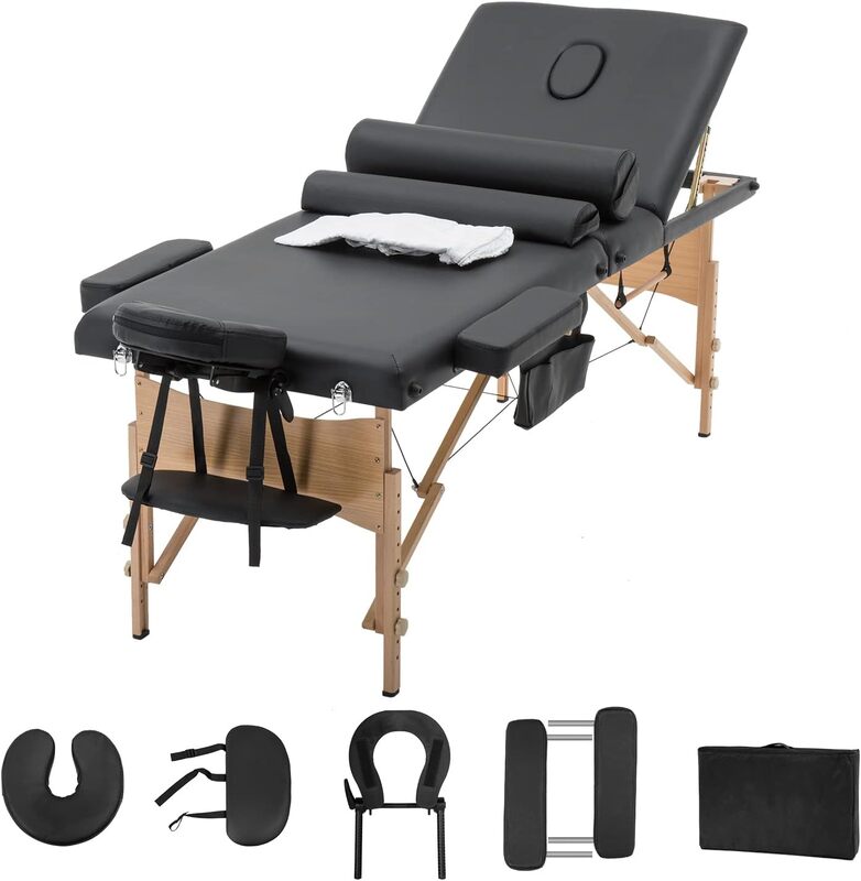 Lettino da massaggio lettino da massaggio portatile lettino da Spa 84 pollici 3 volte letto per ciglia regolabile in altezza lettino da salone portatile con Carr
