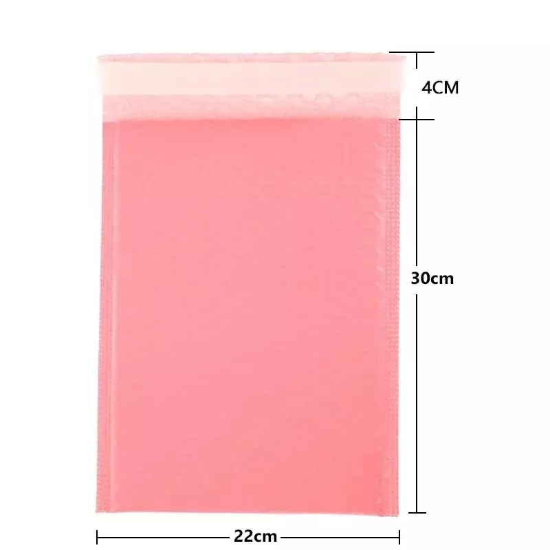 Sobres acolchados de burbujas de polietileno, bolsa de embalaje de gran tamaño, color rosa, 20 piezas, envío