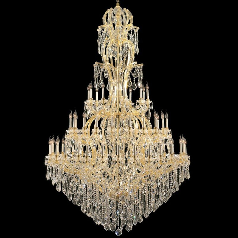 Large Crystal Chandelier Modern Living Room Lobby Hotel Lamp Luxury Villa Crystals Glass For Chandeliers Candle Lighting LED