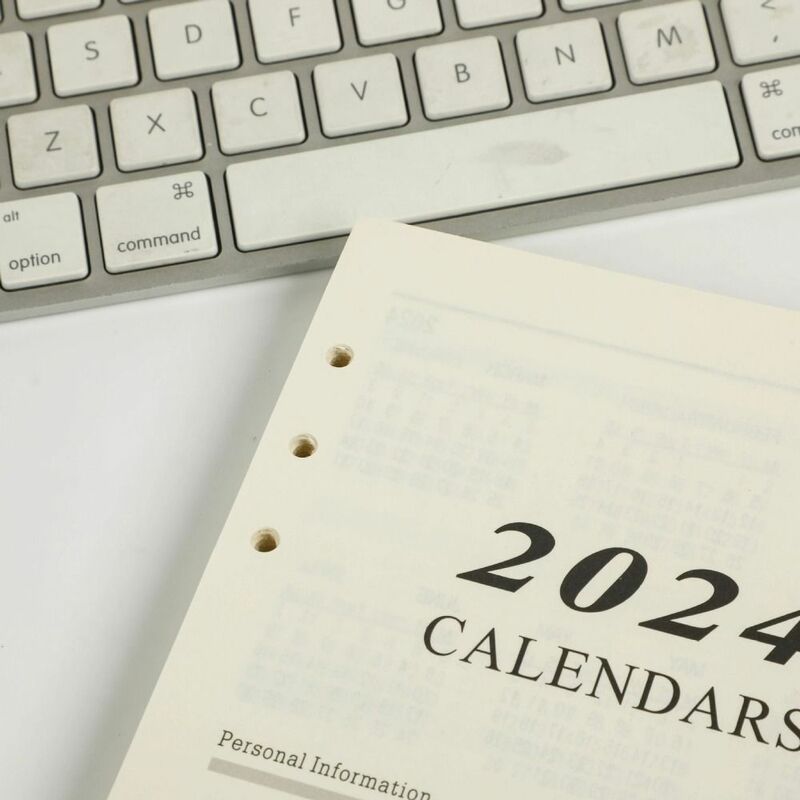 Perencana jadwal 2024 buku catatan daun longgar isi ulang Agenda budidaya diri Organizer kertas Binder Spiral perencanaan kerja