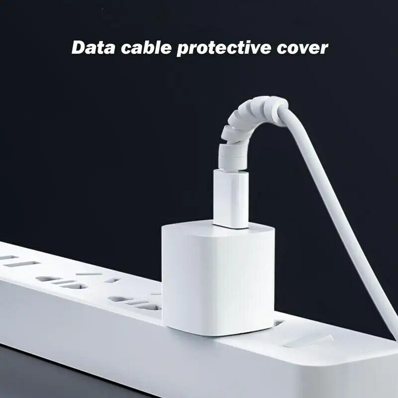 Pelindung kabel Data 6 buah pelindung kabel Spiral pelindung bungkus kabel Spiral penyimpan kabel kartun untuk ponsel