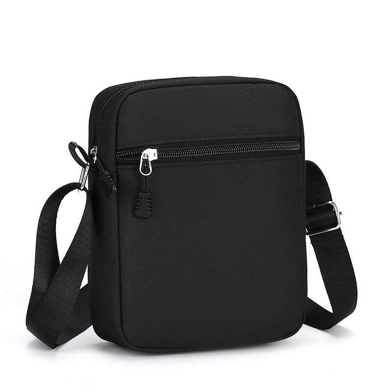 Oxford Shoulder Bag Durable Mini Black Mobile Phone Bag Waist Pack Men Simple and casual crossbody bag