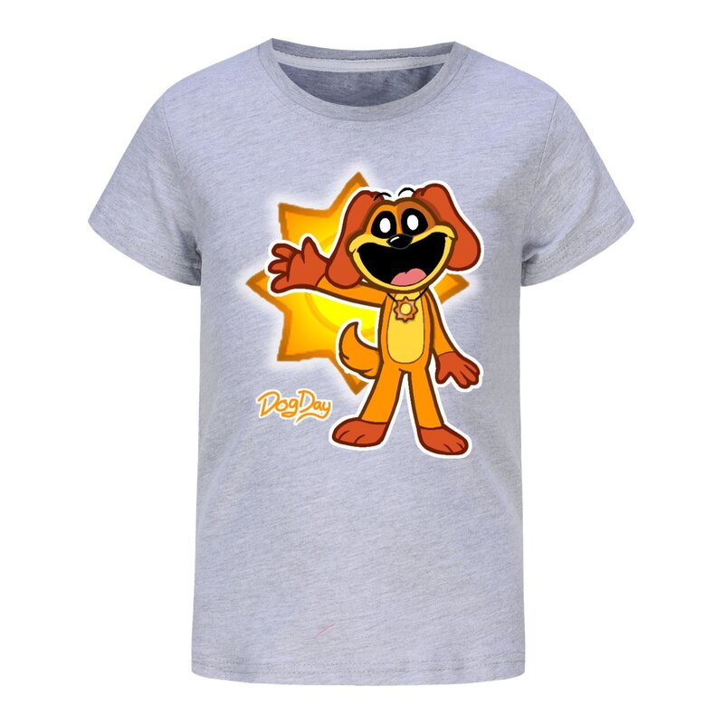 Game Smiling Critters T Shirt Children's Pullover Clothing Kids Clothes Boys Pure Cotton T-shirts Girls Short Sleeve Casual Tops
