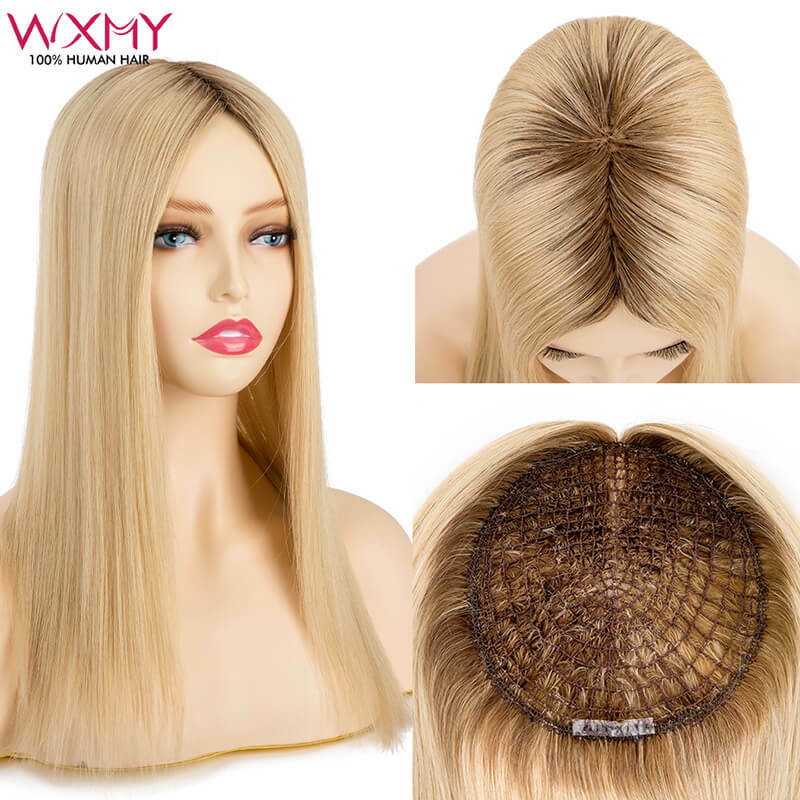 Ujung rambut Virgin Line PE untuk wanita ujung rambut manusia terikat tangan untuk rambut rontok tahan lama dan alami terlihat Wig warna pirang