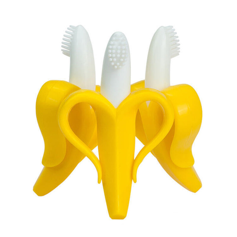 Baby Teether Banana Safety BPA Free Food Grade Silicone Fruit Teethers For Babies Infant Kids Toothbrush Chew Toys Baby Chewing