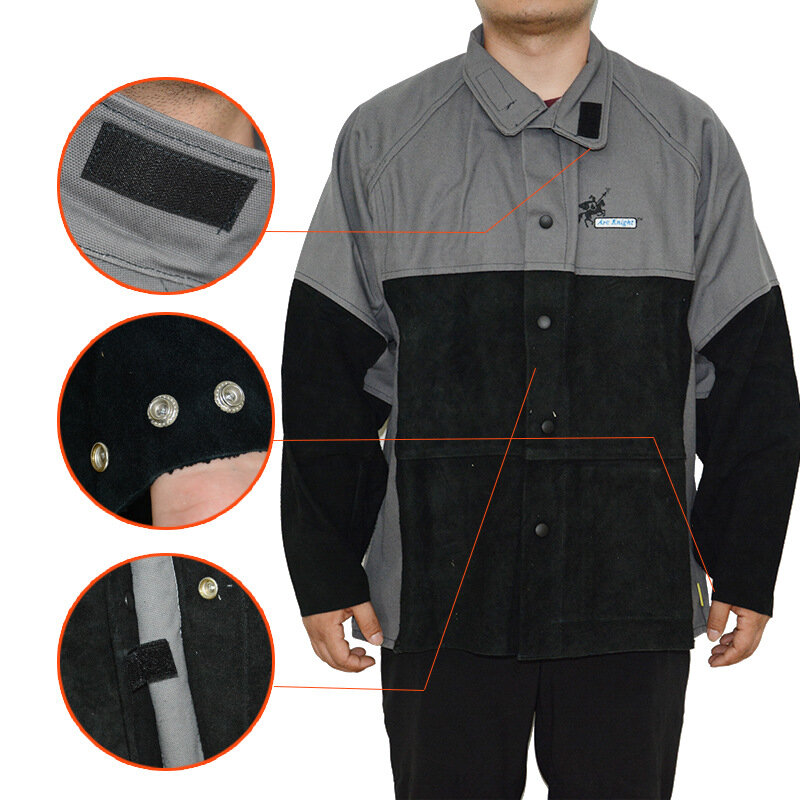 ชุดเสื้อแจ็กเก็ตใส่ทำงานป้องกันความปลอดภัยเครื่องแบบงานเชื่อมสารหน่วงไฟ