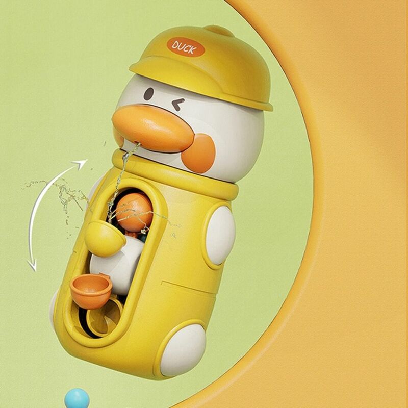 Roda d'água dos desenhos animados com ventosa para crianças, Duck Play Water Toy, Brinquedo de natação divertido, Creative Baby Water Spray