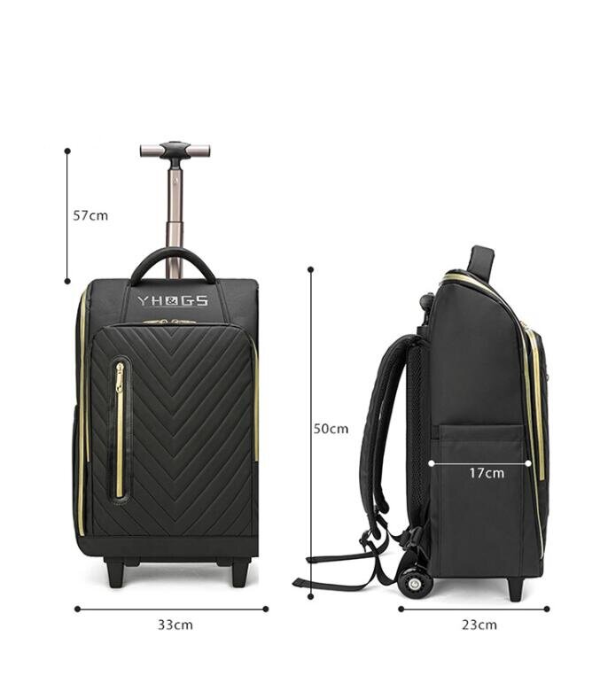 Rolling Backpack Travel Backpack with Wheels for Men Women Adults 20 Inch Waterproof Wheeled Travel Laptop Backpack Carry on Bag
