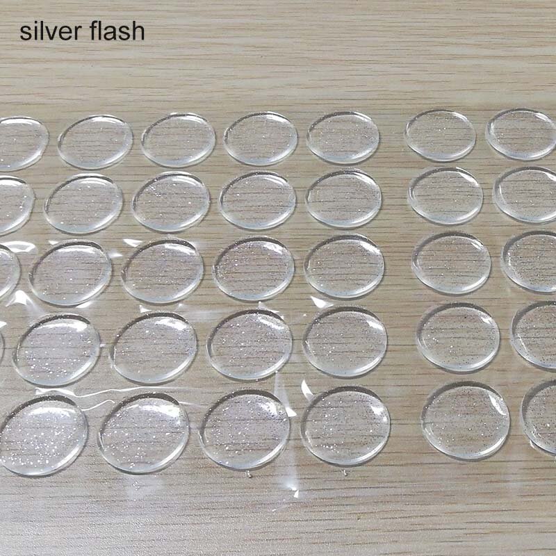 50 Buah Tutup Botol DIY Kerajinan 1 Inci Diri Perekat Stiker Tutup Botol DIY Pembuat Perhiasan 3D Transparan Flash Kristal Patch Dots