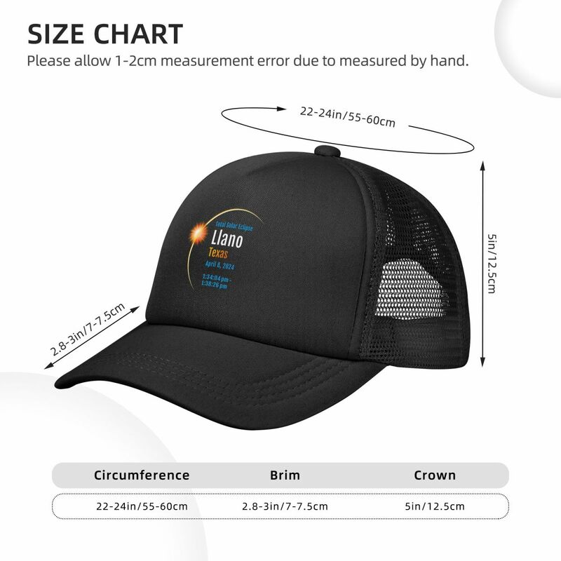 Texas Total Solar Eclipse April 8 2024 Design gorras de béisbol, sombreros de malla, gorras deportivas para adultos, calidad