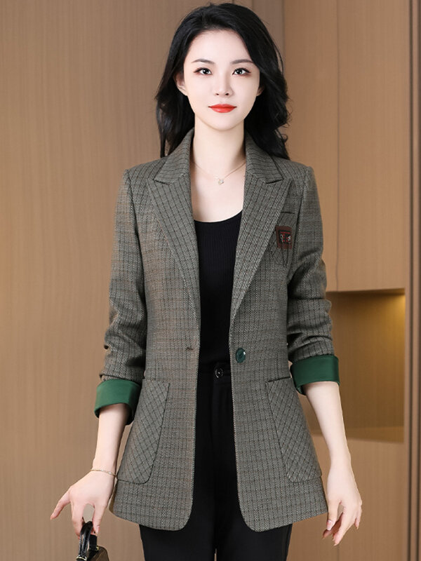 Women's Casual Temperament  Long Sleeve Office Lady All-match Daily Classic Chic Single Breasted Streetwear Tops Spring Autumn
