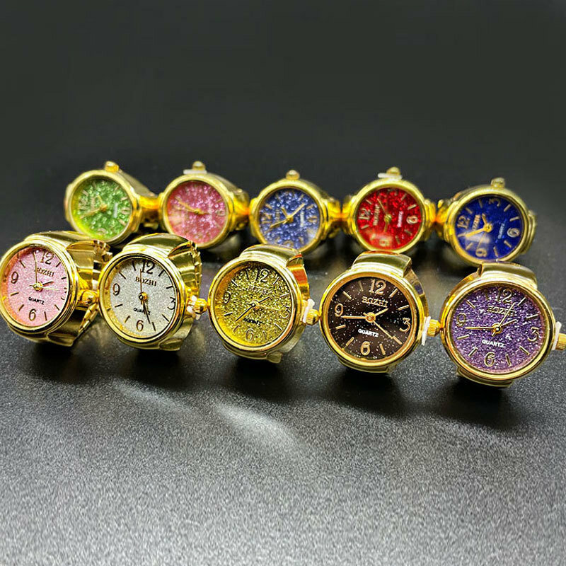 Luxury Finger Quartz Watch Mini Small Elastic Band  Alloy Watches Female Rings Jewelry Clock Men Women Classic Quartz Watch Ring