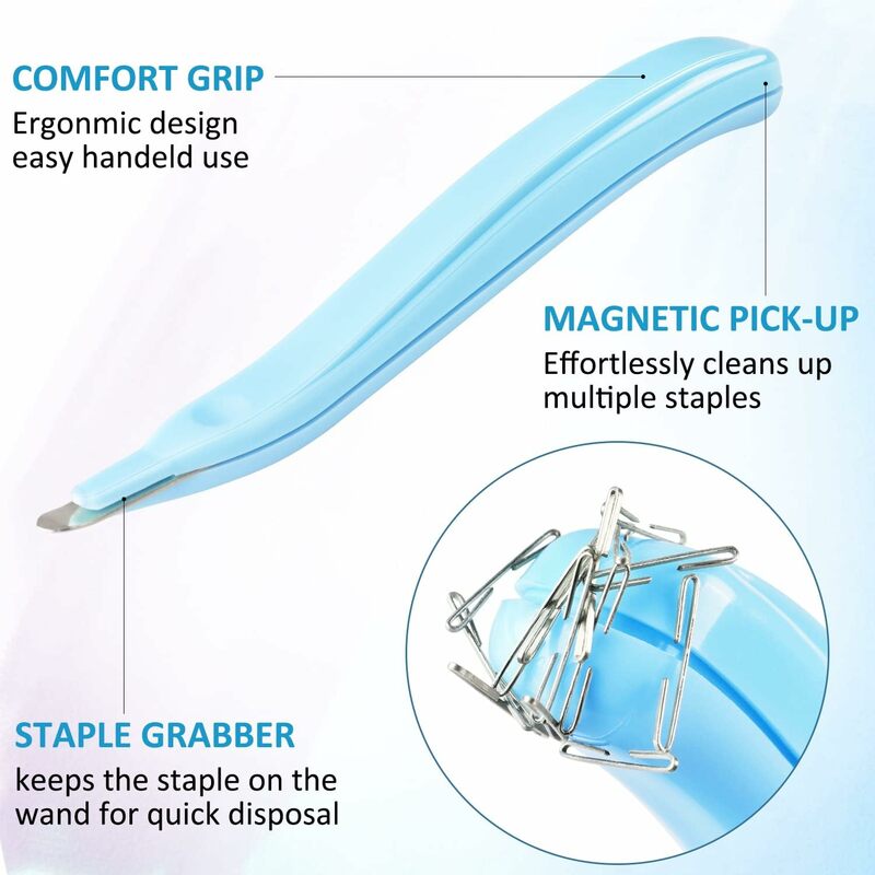 1pcs Flat Staple Remover Push Style Portable Magnetic Staples Removal Tool for Office School Stationery F687