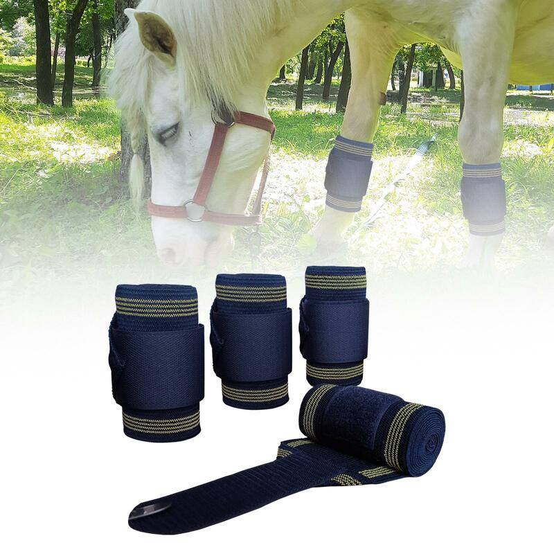4 pezzi fasce per gambe di cavallo supporto per cavalli Leggings per cavalli avvolgere la protezione per le gambe da corsa avvolge le protezioni per le gambe accessori equestri