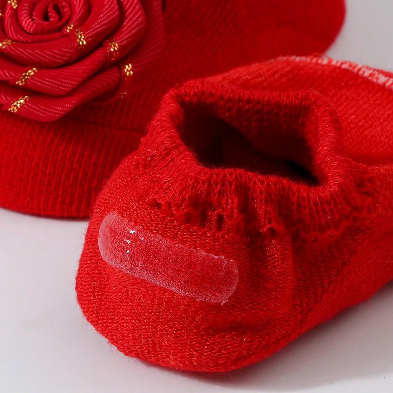 Meias de algodão antiderrapantes para bebê recém-nascido, meias curtas com design de flores, acessórios para meninas de 0 a 12 meses, 1 par