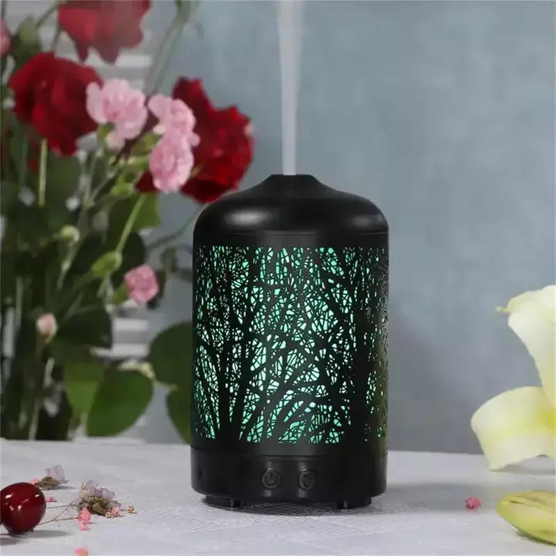 Metal Aroma Diffuser Ultrasonic Essential Oil Fragrances  Aromatherapy Humidifier 7 Color Changing  for Kids House Yoga 100ml