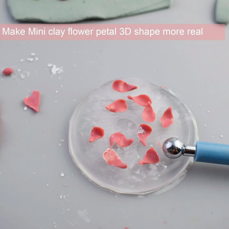 3D Tiny Polymer Clay Flower Petal Make Silicone Mat Designer DIY Clay Earring Jewelry Floral Texture Emboss Impress Tool
