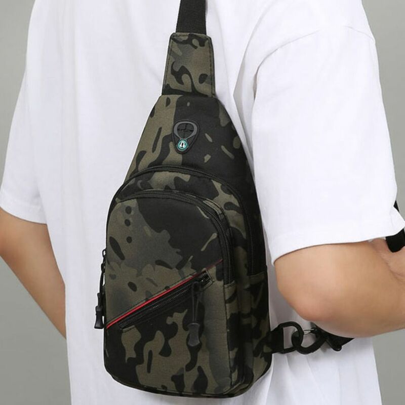 Saco de cintura de nylon multifuncional com carregamento USB, bolsa de pano pequena, saco do telefone móvel, compartimento múltiplo, moda