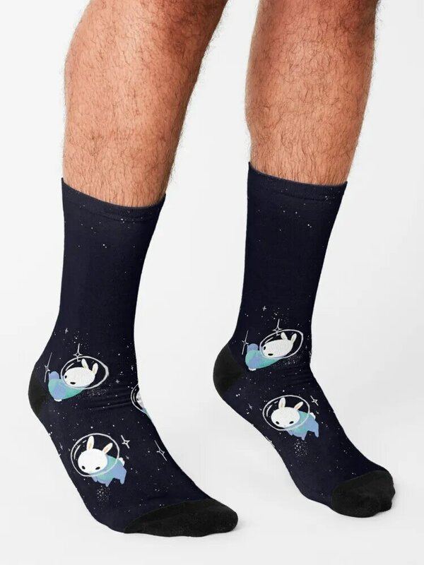 Space Bunnies-calcetines de diseñador para hombre y mujer, medias de marca
