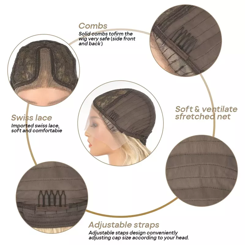 Parrucca anteriore in pizzo biondo miele di cenere 13x4 capelli sintetici HD trasparente 613 parrucche frontali in pizzo colorato per le donne evidenziare parrucca Cosplay