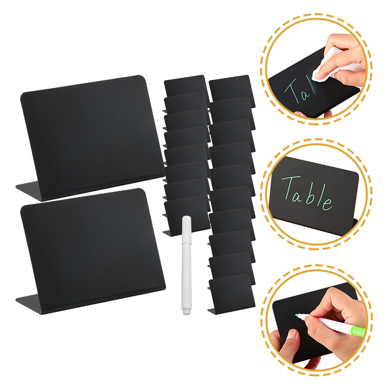 กระดานดำขนาดเล็กเขียนได้ใหม่ได้ป้ายบนโต๊ะบันทึกสัญลักษณ์ขนาดเล็กอาหารสำหรับงานปาร์ตี้บุฟเฟ่ต์
