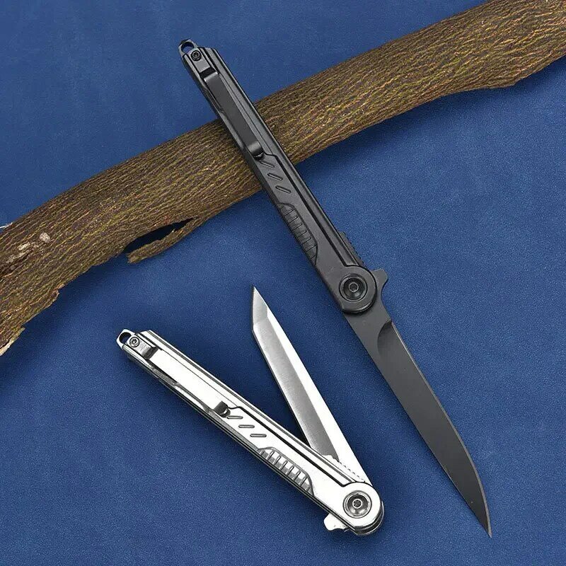 One Hand Quick Opening Folding Knife 40CR13MOV Portable Folding Knife Mini Sharp All Steel Bearing Fruit Knife Daily EDC Bowie