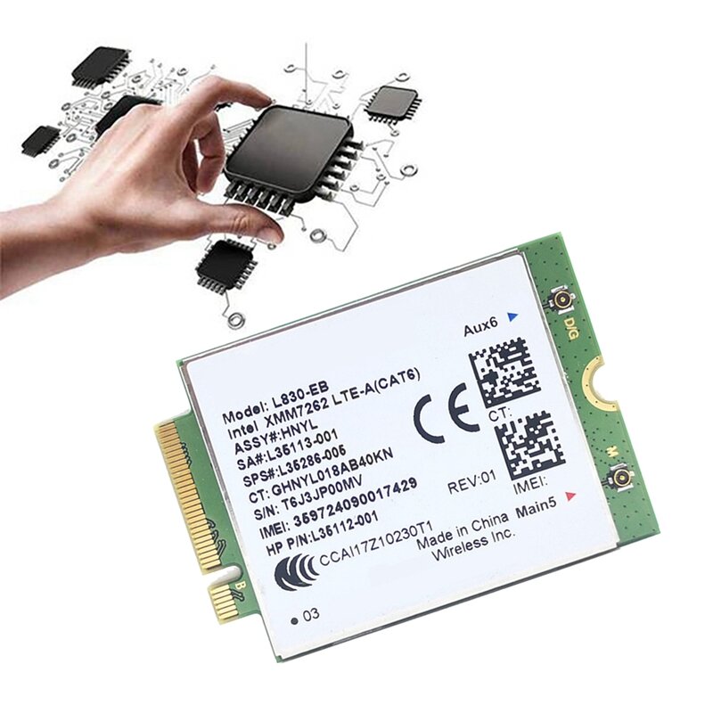 L830-EB WIFI Card+2Xantenna 4G LTE L830 L35286-005 LTE Module Cat6 300Mbps For HP 640 650 G5 840 846 850 G6 X360 830