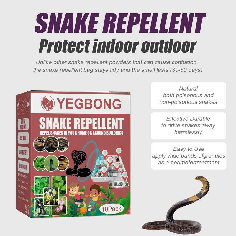 10 pçs snake repelentes snake away repelentes snake repelindo sacos repele contra cobras venenosas e não venenosas cascavel
